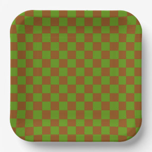 Karamellapfel-Karo-Muster Pappteller