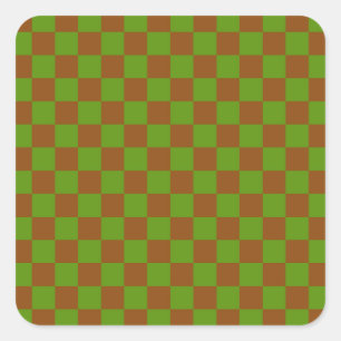 Karamellapfel-Karo-Muster Quadratischer Aufkleber