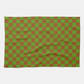 Karamellapfel-Karo-Schachbrettmuster Geschirrtuch (Horizontal)