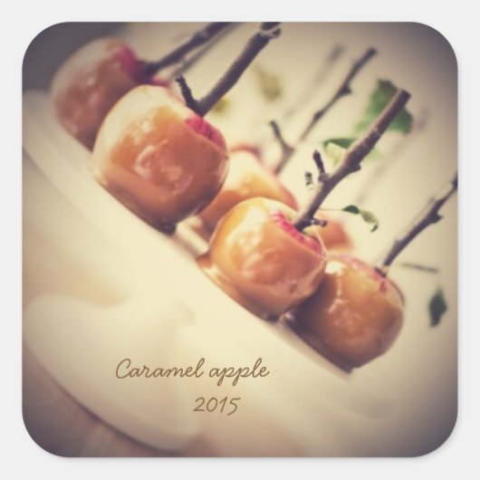 Karamellapfel Quadratischer Aufkleber (Vorderseite)