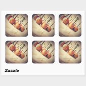 Karamellapfel Quadratischer Aufkleber (Blatt)