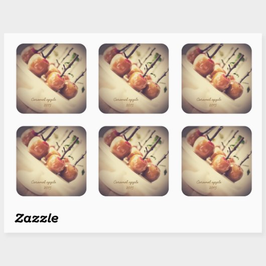 Karamellapfel Quadratischer Aufkleber (Blatt)