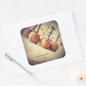 Karamellapfel Quadratischer Aufkleber (Umschlag)