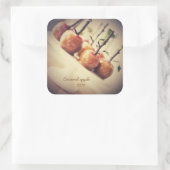 Karamellapfel Quadratischer Aufkleber (Tasche)