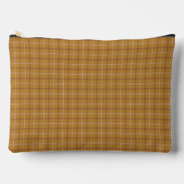 Karamellbraun Kariertes Klassisches Muster Retro Zubehörtasche