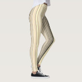 Karamellbraun mit schwarzem und weißem Streifen Leggings (Rechts)
