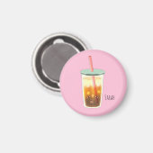 Karamelleis-Kaffee mit cremefarbenem Magnet (Vorderseite/Rückseite)