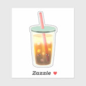 Karamelleis-Kaffee mit Sahnetaum Aufkleber (Blatt)