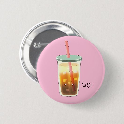 Karamelleis-Kaffee mit Sahnetaum Button (Vorne & Hinten)