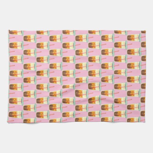 Karamelleis-Kaffee mit Sahnetaum Geschirrtuch (Horizontal)