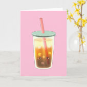 Karamelleis-Kaffee mit Sahnetaum Karte (Gelbe Blume)