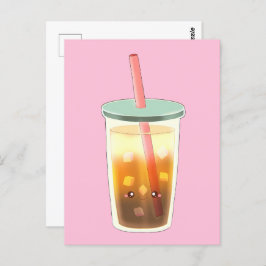 Karamelleis-Kaffee mit Sahnetaum Postkarte