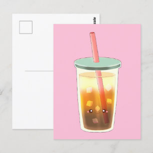 Karamelleis-Kaffee mit Sahnetaum Postkarte