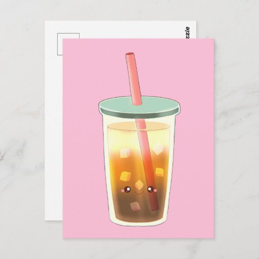 Karamelleis-Kaffee mit Sahnetaum Postkarte (Vorne/Hinten)