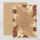 Karamellgeistige herbstliche Hochzeit Einladung (Vorne/Hinten)