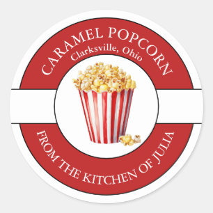 Karamelll-Popcorn-Etikett Runder Aufkleber