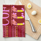 Karamelll-Schokolade-Kaffeedesign Geschirrtuch (Viertel Falte)