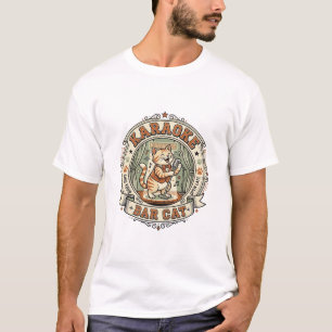 Karaoke-Bar-Katze Karaoke-Bar-Katze Vintage-Vektor T-Shirt