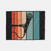 Karaoke Bar Vintages Mikrofon Singing Song Party Fleecedecke (Vorderseite (Horizontal))