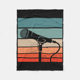 Karaoke Bar Vintages Mikrofon Singing Song Party Fleecedecke