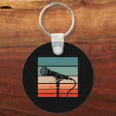 Karaoke Bar Vintages Mikrofon Singing Song Party Schlüsselanhänger (Vorderseite)