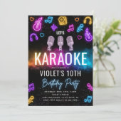 Karaoke Birthday Einladung | Karaoke-Party (Stehend Vorderseite)