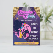 Karaoke Birthday Party Einladung (Stehend Vorderseite)