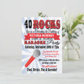 Karaoke Birthday Party Poster Style Einladung (Stehend Vorderseite)