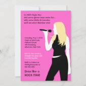 Karaoke Birthday Singing Teenager Teen Blonde Girl Einladung (Vorderseite)