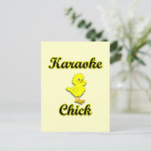 Karaoke Chick Postkarte (Stehend Vorderseite)