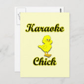 Karaoke Chick Postkarte (Vorne/Hinten)