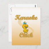 Karaoke Chick Postkarte (Vorne/Hinten)