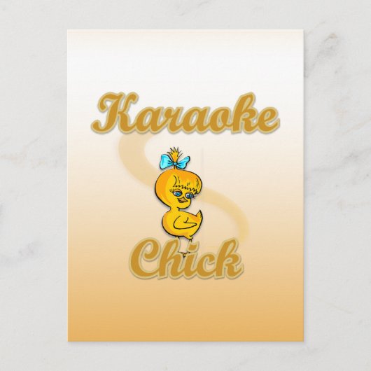 Karaoke Chick Postkarte (Vorderseite)