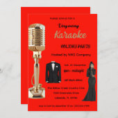 Karaoke Christmas Party Invite Ankündigung (Vorne/Hinten)