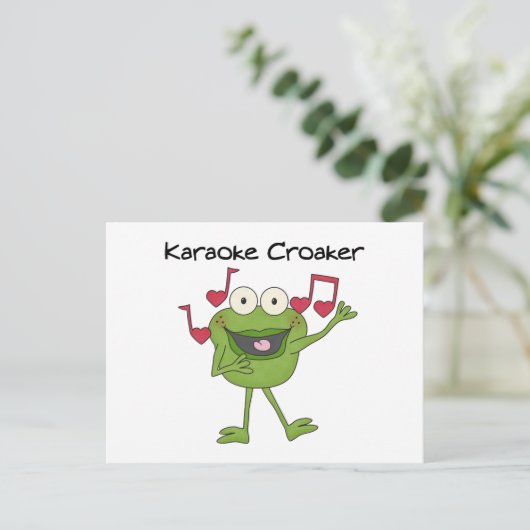 Karaoke Croaker Postkarte (Stehend Vorderseite)