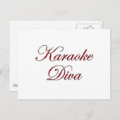 Karaoke Diva Postkarte (Vorne/Hinten)