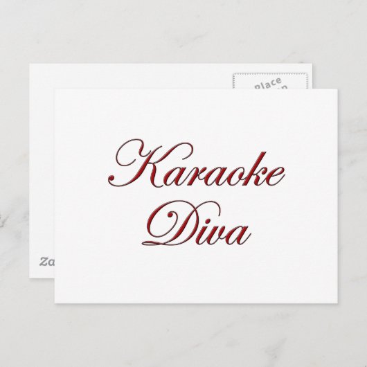 Karaoke Diva Postkarte (Vorne/Hinten)