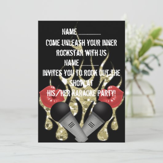 Karaoke - Einladung (Stehend Vorderseite)