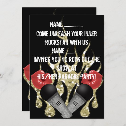Karaoke - Einladung (Vorne/Hinten)
