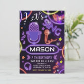 Karaoke Einladung, Music Karaoke Party Einladung (Stehend Vorderseite)