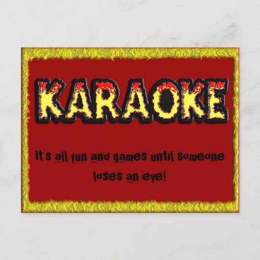 Karaoke Gefahr - Postkarte (Vorderseite)
