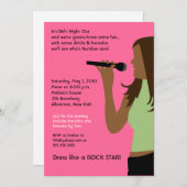 KARAOKE Gesang Party Girls Night Out Geburtstag Einladung (Vorne/Hinten)