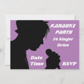 Karaoke Gesang Retro Party Thema Einladung (Vorderseite)