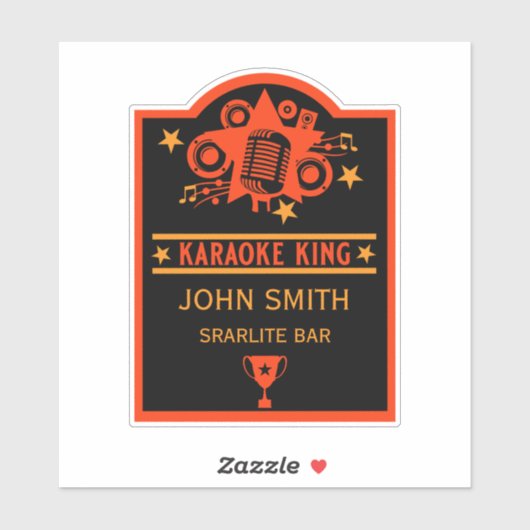 Karaoke-Gewinner Aufkleber (Blatt)