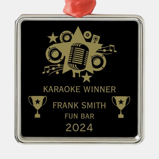 Karaoke-Gewinner Ornament Aus Metall (Vorne)