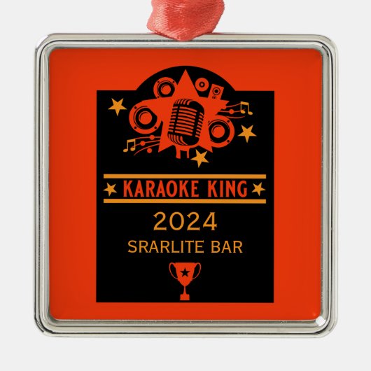 Karaoke-Gewinner Ornament Aus Metall (Vorne)