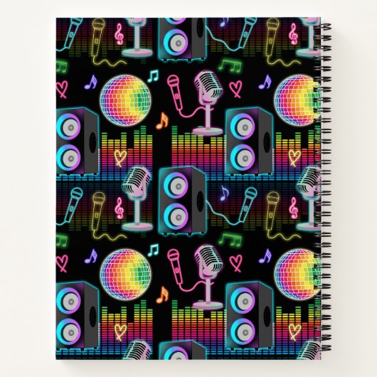 Karaoke Glow Singing Music Lyrics Notizblock (Rückseite)