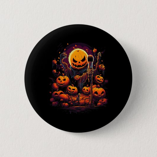Karaoke Halloween Custom Graphic T-Shirts for Men Button (Vorderseite)