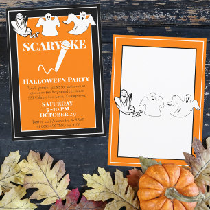 Karaoke Halloween-Party Happy Ghosts Custom Einladung