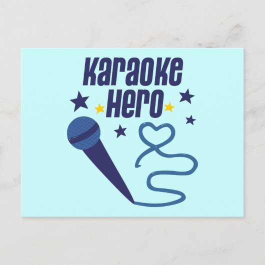 Karaoke Hero Postkarte (Vorderseite)